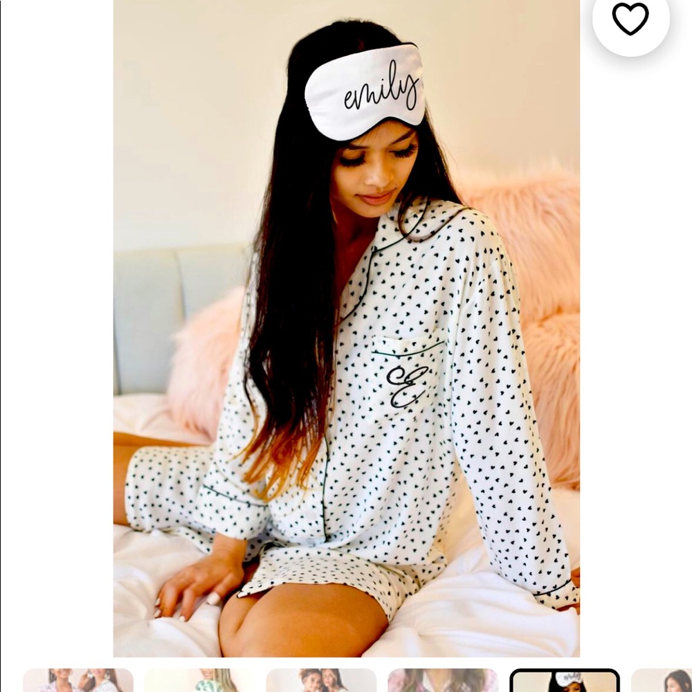Confetti Hearts Sleep-shirt with monogram "T"